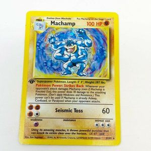 Pokemon MACHAMP 1st Edition Holo Rare 8/102 Base